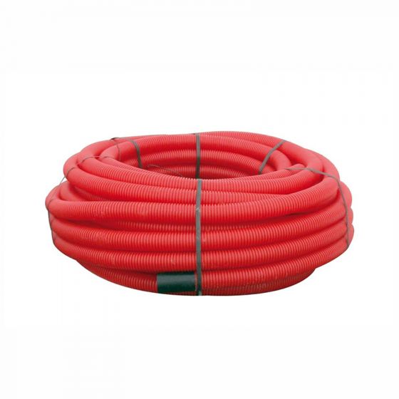 Korrugert rør for jordforlagt kabel 50/42mm Rødt-met